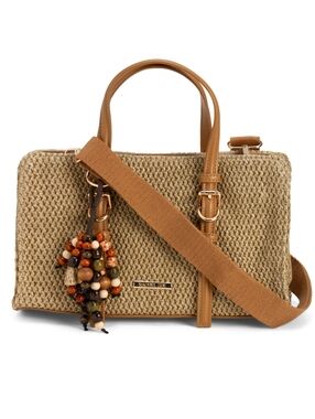 Rachel Zoe Tan Straw Satchel Handbag